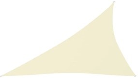 krémszínű háromszögű oxford-szövet napvitorla 4 x 5 x 6,4 m