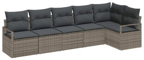 vidaXL Kanapé Szett 6 pcs Szürke polirattan