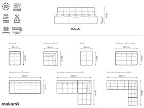 Moduláris sarokkanapé Kalai – Makamii