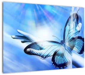 Kép - Pillangó, a remény szimbóluma (üvegen) (70x50 cm)