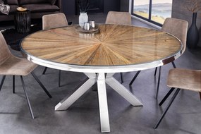 BARRACUDA STAR kerek teakfa étkezőasztal - 120/140cm