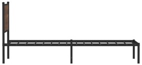 barna tölgy színű fém ágykeret matrac nélkül 90 x 200 cm
