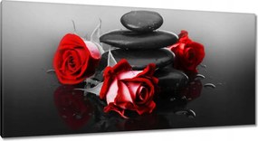 Vászonkép 115x55 Vörös rózsa Wellness