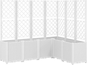vidaXL fehér polipropilén rácsos kerti ültetőláda 160 x 120 x 140 cm