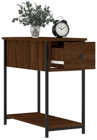 2 db barna tölgyszínű szerelt fa éjjeliszekrény 30x60x60 cm