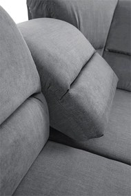 Kinyitható ülőgarnitúra, szürke szövet, jobbos, SANTIAGO