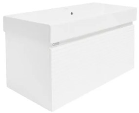 Naturel Savona Fürdőszobaszekrény mosdóval 98x43x44,8 cm fehér fényes SAVONA100BISAT