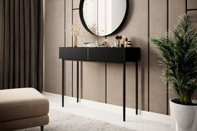 Nicole fésülködőasztal 100 cm fiókokkal - matt fekete / fekete lábak