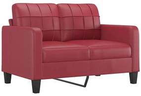 vidaXL 2 személyes bordó műbőr kanapé 120 cm