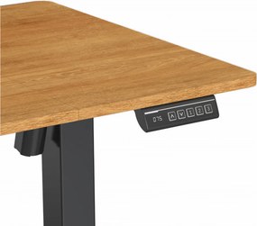 CSOMAGAJÁNLAT | LVN System Lite elektromos asztal + forgószék szett | Tölgy-fekete 140x60cm elektromosan állítható magasságú íróasztal + fekete forgószék