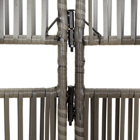szürke 5-paneles polyrattan térelválasztó