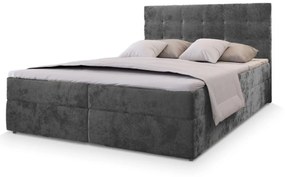 Kárpitozott boxspring ágy GLORIEN VELVET 160x200 cm szürke Matrac: Matrace Bonell pružinová