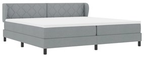 Boxspring Ágy Matrac nélkül Világosszürke 200x200 cm Szövet