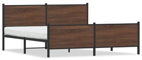 barna tölgy színű fém ágykeret matrac nélkül 180 x 200 cm