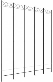fehér 5 paneles paraván 200x220 cm szövet