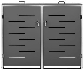 acéltároló két gurítható szemeteskukához 138 x 77,5 x 112,5 cm