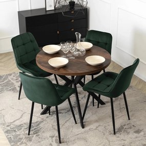 Bővíthető Étkezőasztal Rusztikus Tölgy/Fekete Színben. LUGO 90-190 cm