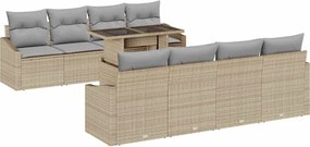 vidaXL Kerti Kanapé Szett 7 pcs Beige és Világosszürke polirattan