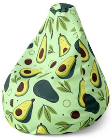 Pear babzsák rajzolt avokádó - gyerek, zöld