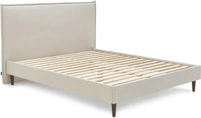 Bézs kárpitozott franciaágy ágyráccsal 180x200 cm Sary – Bobochic Paris