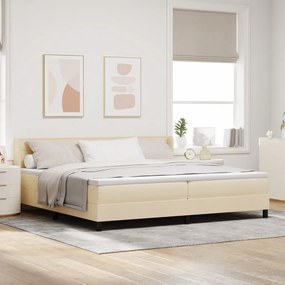 Boxspring ágy matraccal, Krém színben, 200 x 200 cm - Szövet