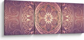 Kép - Mandala lila színátmeneten (órával) (90x30 cm)