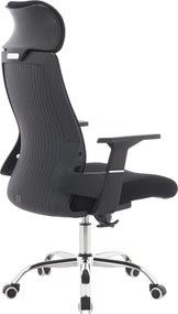 Irodai szék, fekete/króm, teherbírás 150 kg, HOLGER