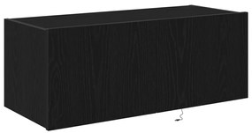 LED világítással ellátott TV faliszekrény Fekete tölgy 80x35x31 cm