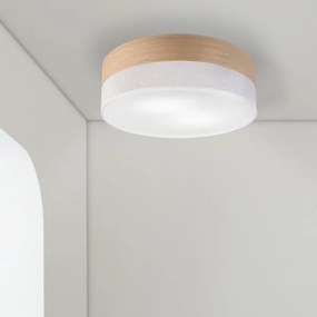 Mennyezeti lámpa SIRJA WOOD 2xE27/15W/230V átm. 45 cm fehér/tölgy