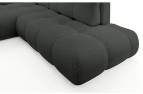 ALMADA kárpitozott, ágyazható L-alakú sarokgarnitúra tárolóhellyel, balos kivitel — antracit