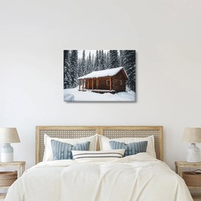 Kép - Hóval borított kunyhó (70x50 cm)