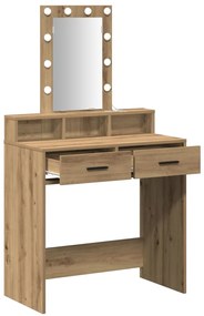LED világításos sminktükör Kézműves tölgy 79x41x140 cm