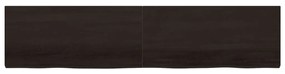 sötétbarna kezelt tömör tölgyfa fali polc 220 x 50 x (2-6) cm