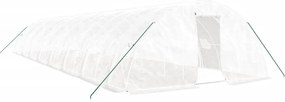 vidaXL fehér acélvázas melegház 80 m² 16 x 5 x 2,3 m