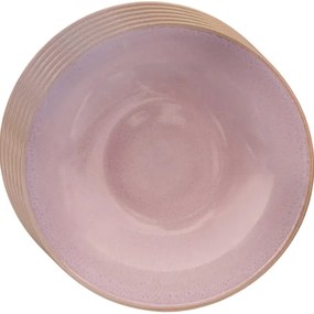 Orion Kerámia mély tányérkészlet, rózsaszín máz,20,5 cm, 6 db