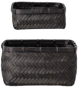 Bambusz tárolókosár szett 2 db-os 24x24x12 cm Donia – Bloomingville