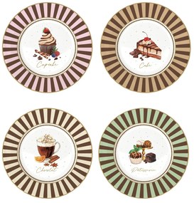 Porcelán desszertes tányérszett 4 db-os 19 cm dobozban Sweet Moments