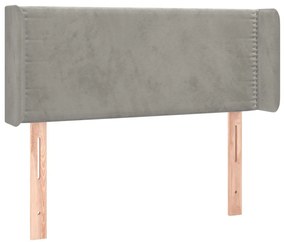 világosszürke bársony LED-es fejtámla 83 x 16 x 78/88 cm
