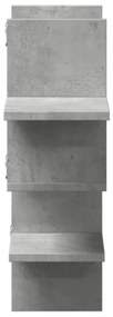 betonszürke szerelt fa fali polc 124,5 x 18 x 60,5 cm