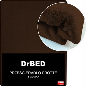 Gumis Frottír Lepedő 160 x 200 Tartós Színnel Barna Lengyel