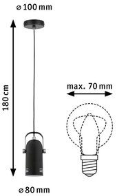 Paulmann 79766 - LED RGBW 1xE27/15W kábeles csillár LAVEA 230V fekete