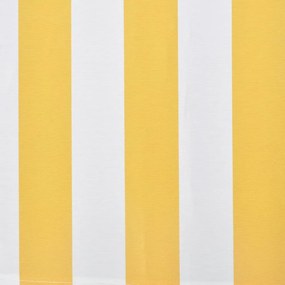 kézi működtetésű összecsukható napellenző, sárga-fehér, 300 cm