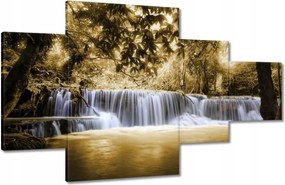 Vászonkép 130x80 Vízesés szépia színben