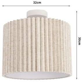 Brilagi - Felületre szerelhető csillár NORDIC WAVE 1xE27/15W/230V, átm. 32 cm, lenvászon/fehér