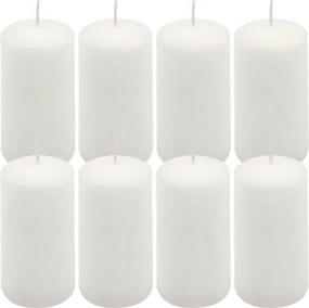 Gyertyakészlet 8 db magasság  10 cm fehér