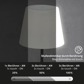 Brilo - LED kültéri tölthető dimmelhető lámpa LED/3W/5V IP44 2000 mAh