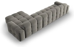 Szürke bársony sarokkanapé (jobb oldali) Kendal – Micadoni Home