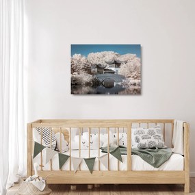 Kép - Virágzó fák Ázsiában (üvegen) (70x50 cm)