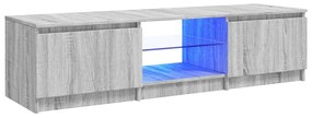 szürke sonoma színű TV-szekrény LED-ekkel 140 x 40 x 35,5 cm