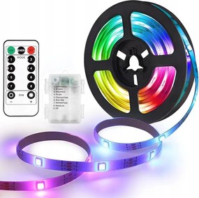 Led szalag távirányítóval, 2m hosszú, elemmel működik